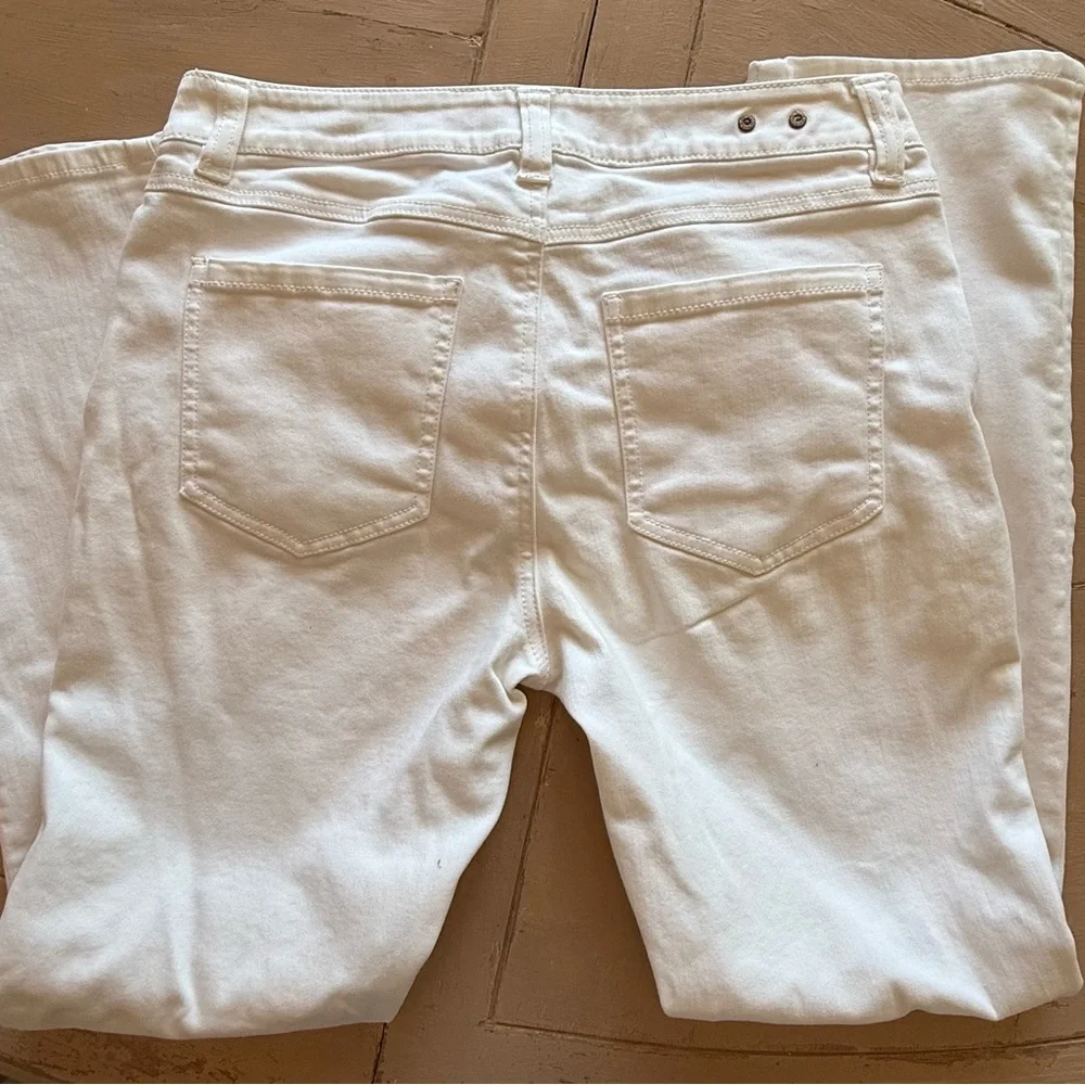 CAbi White Distressed Straight-Leg Jeans - Picture 4 of 8